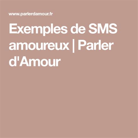 Exemples De Sms Amoureux Parler Damour Messages Emotions Love