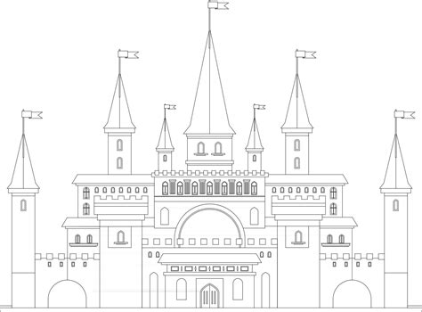 Castle Outline Perfect For Coloring Page 2513834 Vector Art At Vecteezy
