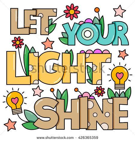Let Your Light Shine Inspiration Vector Illustration Let Your Light Shine Clip Art Line Art