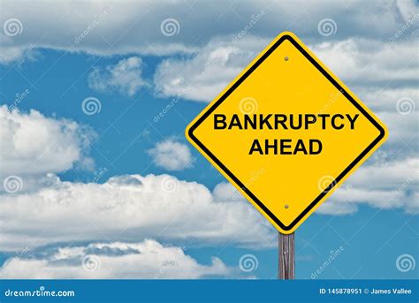 Bankruptcy Ahead Warning Sign Stock Image Image Of Symbol Money 145878951