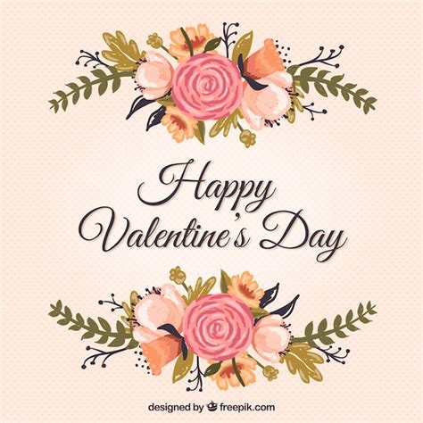 free vector floral valentine s card