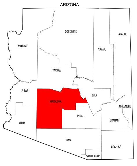 Arizona County Map Printable State Map With County Lines Diy