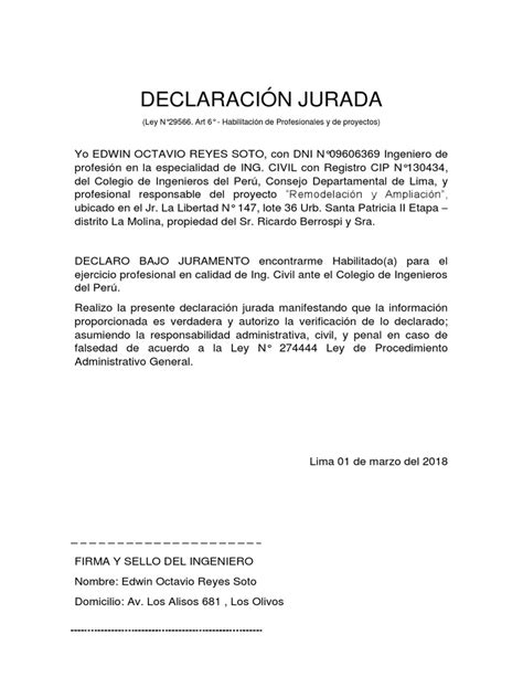 DeclaraciÓn Juradadocx