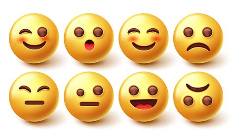 Conjunto De Vectores De Personajes Emoji Diseño De Personajes