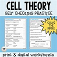 Cell Theory Self Checking Worksheet with Answer Key - Laney Lee