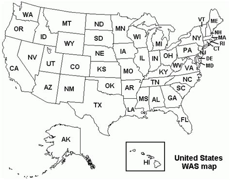 Printable Labeled United States States Map Coloring Page Coloring Pages