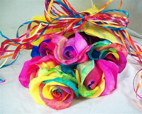 Tye Dye Flowers Rainbow Roses Roses Valentines Day Rose Color