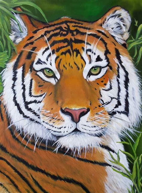 18x24 Tiger Painting Oil On Canvas Tiger Painting Painting Wild Cats