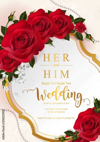 Wedding Invitation Templates Design Wedding Invites Red Roses Wedding
