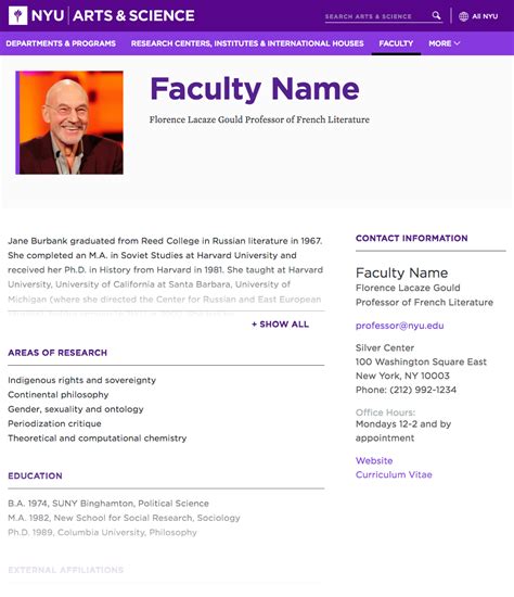 Create A Faculty Profile