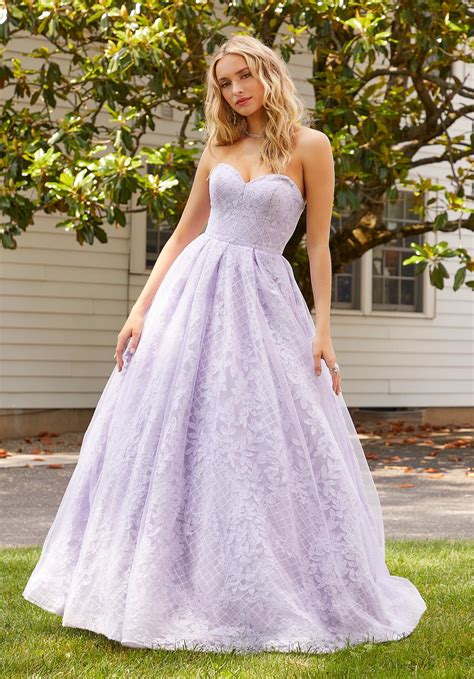 Tulle Prom Dress With Embroidered Halter Bodice Morilee