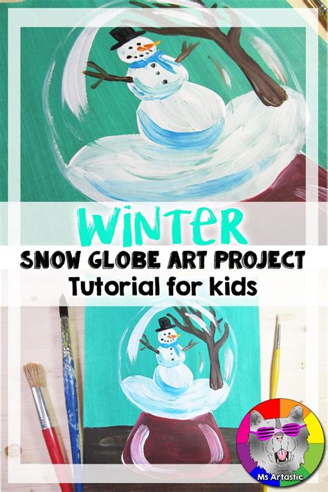 Winter Art Lesson Snow Globe Painting Art Project Activity For Middle