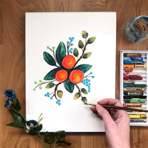 Watercolor Crayon Floral Painting Workshop • Mama Maker