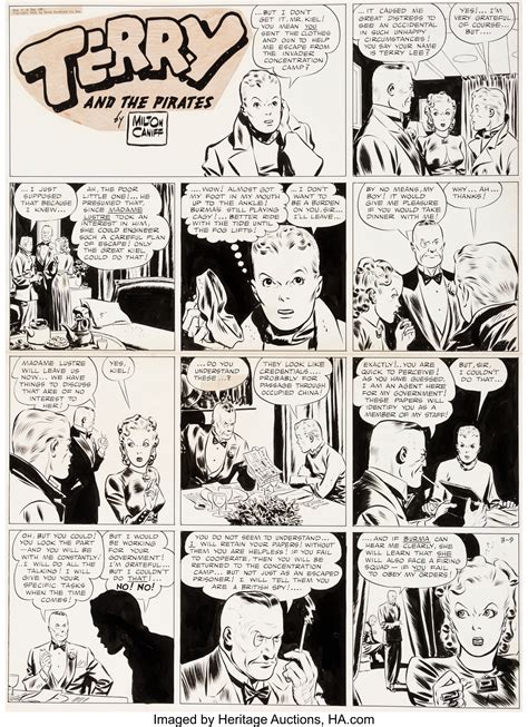Milton Caniff Terry And The Pirates Sunday Comic Strip Original Art