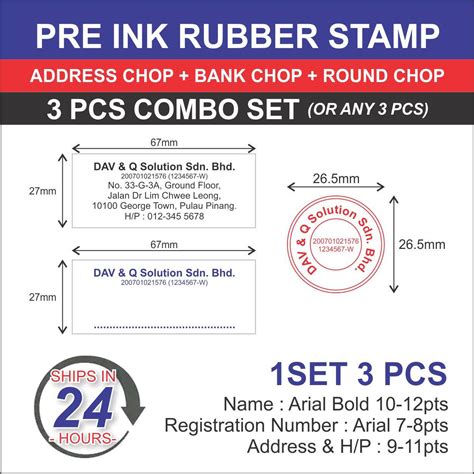 Rubber Stamp Self Ink Rubber Stamp Pre Ink Rubber Stamp 3 Pcs