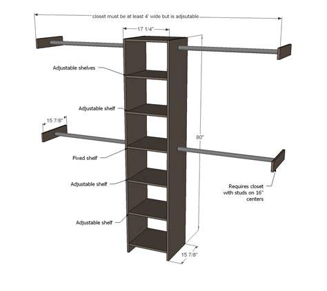 To avoid having to harry houdini yourself around shelves, install all your closet rod hardware before you put in the side shelves. Wood Work Build A Closet Organizer Do It Yourself PDF Plans