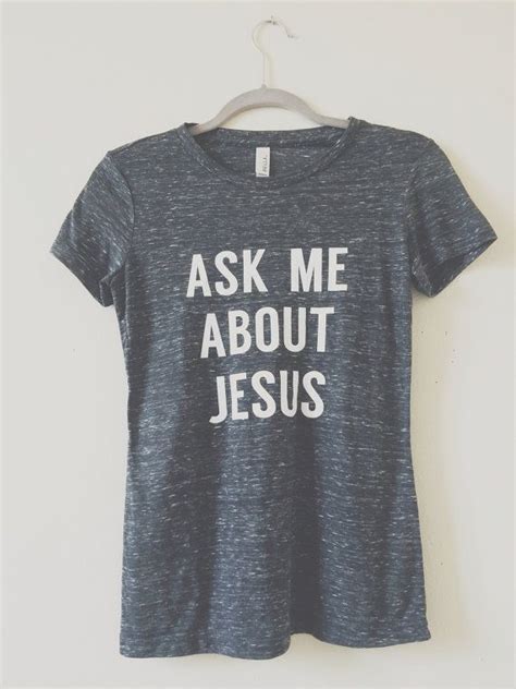 ask me about jesus tee christian yoga clothes women s jersey tee only 1 left womens yoga