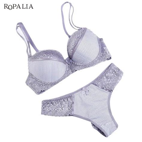 ropalia fashion lady bra brief sets lace push up bra set women underwear girl sexy lingerie in