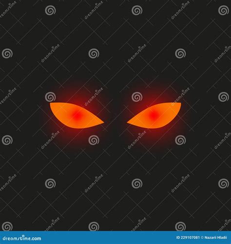 Vector Illustration Of Glowing Red Eyes In The Dark Stock Vector