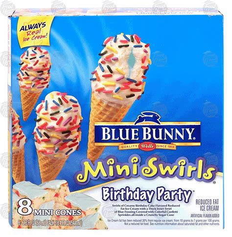 Blue Bunny Birthday Cake Ice Cream Cones