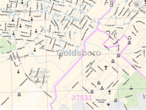 Goldsboro Nc Zip Code Map Map