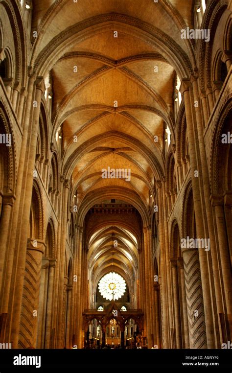 The Nave Durham Cathedral England United Kingdom Uk Great Britain Gb