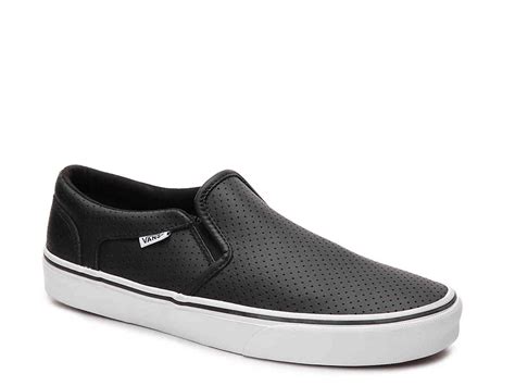 See more ideas about slip on, vans outfit, slip on sneakers. Vans Asher Perforated Leather Slip-on Sneaker in Black for ...
