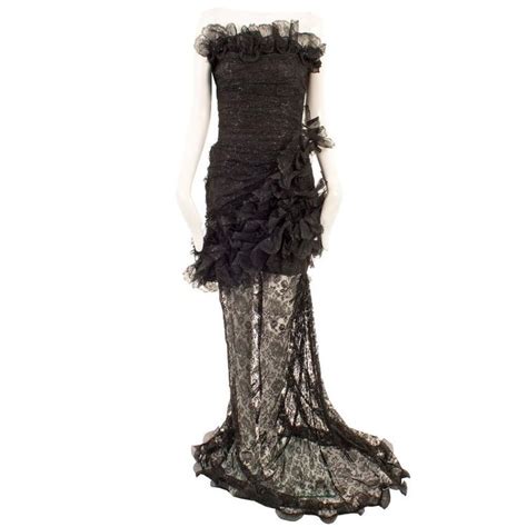 Emanuel Ungaro Haute Couture Black Strapless Gown Circa 1997 Black