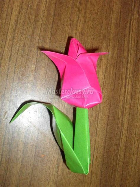 Цветы из бумаги в технике оригами Тюльпан Мастер класс с пошаговыми фото
