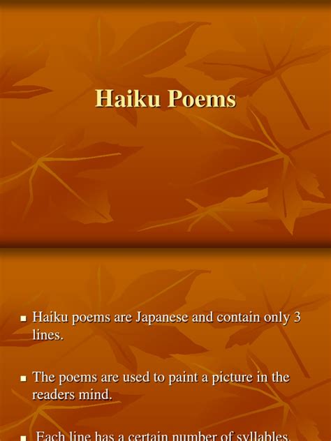 Haiku Poems Pdf
