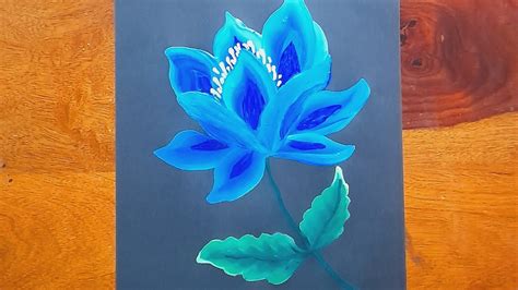Beautiful Blue Flowers Easy Painting With Acrylic Colours 💙💙💙💙 ️ ️ ️ ️