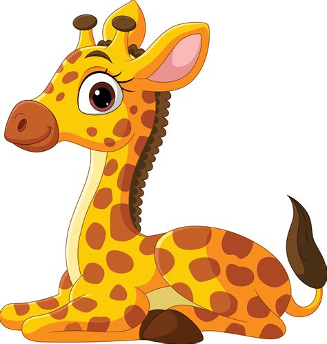 Cartoon Funny Little Giraffe Sitting 9339946 Vector Art At Vecteezy