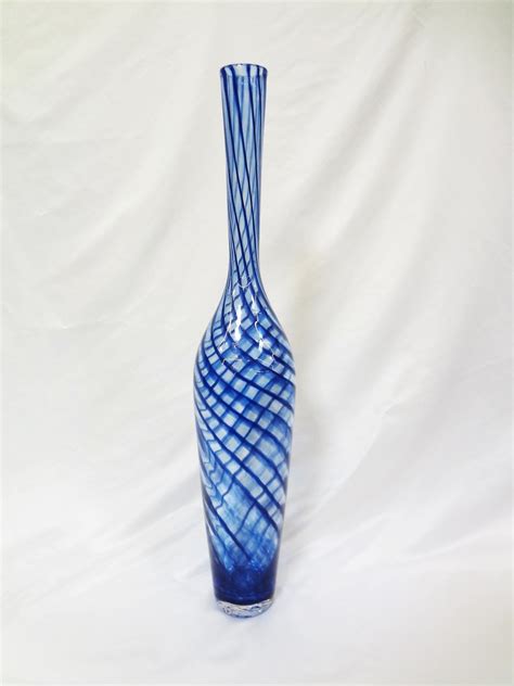 Lot Detail Large Oversize Swirl Art Glass Vase Signed