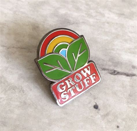 Grow Stuff Pin Badge Plant Enamel Pin Plant Lapel Pin Etsy Uk
