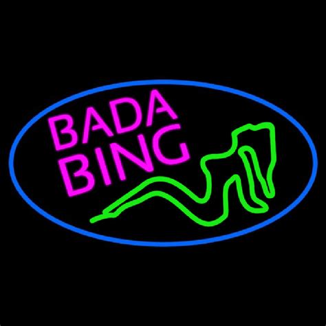 Custom Bada Bing Girl With Blue Border Neon Sign Usa Custom Neon