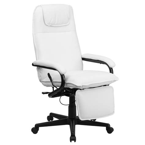A Line Furniture Mabire Reclining White Leather Executive Adjustable