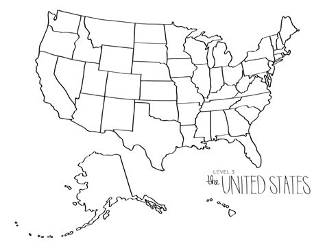 Printable Outline Map Of The United States
