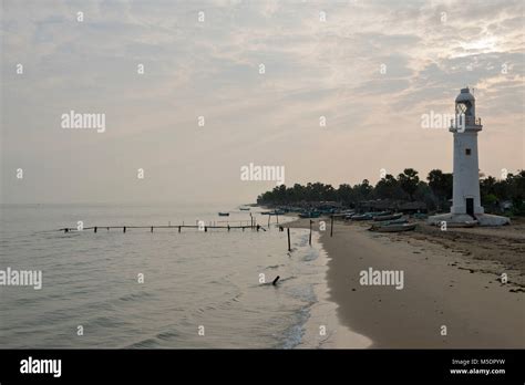 Sri Lanka Talaimannar Asia Sea Beach Lighthouse Light House Stock