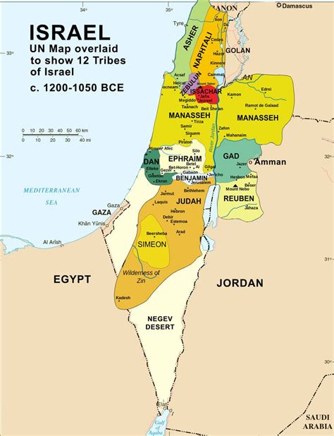 12 Tribes Of Israel Map Overlaid On A Current Day Map Of Israel R