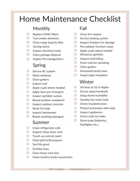 The Ultimate Home Maintenance Checklist Artofit