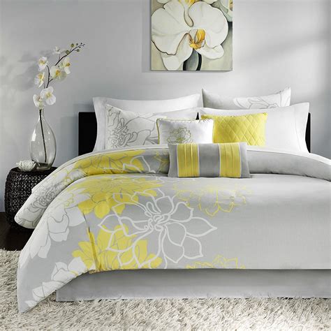 Buy 7 Piece Yellow Floral Queen Size Comforter Set