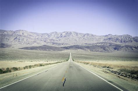 Straight Desert Road California Stock Photo Image Of California