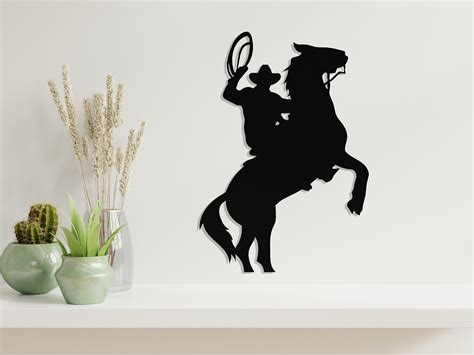Western Cowboy Horse Metal Home Wall Art Decor T For Him Etsy