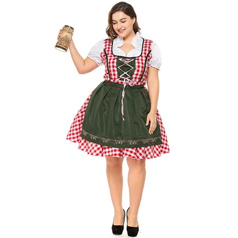 Women S Oktoberfest Sweetie Inga Long Dress Costume For Bavarian Tradition Beer Waitress Maid