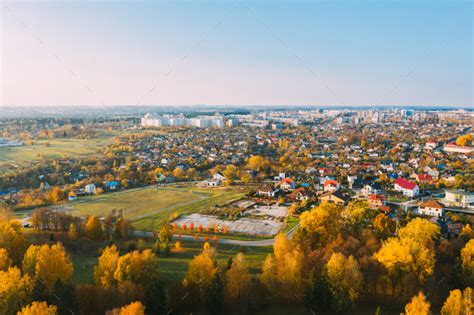 Grodno Belarus Aerial Birds Eye View Of Hrodna Cityscape Skyline