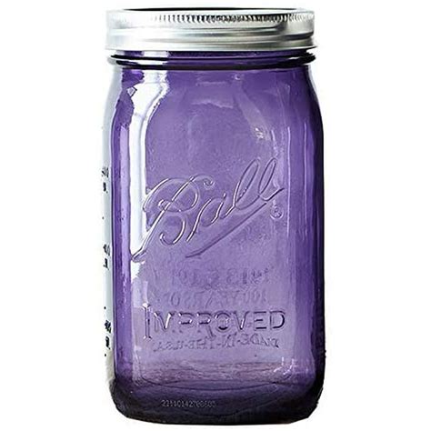 Ball Jar With Lid And Band Purple Wide Mouth Quart 32 Oz