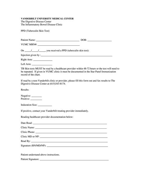 Tb Skin Test Form Fill Out And Sign Printable Pdf Template Signnow