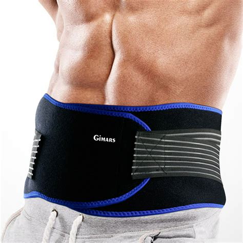 Gimars Lumbar Brace Lower Back Support Strap Decompression Elastic Back Pain Relief Athletic