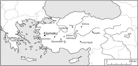 Map Of Anatolia And The Aegean Including All Sites Mentioned In The