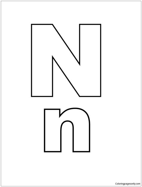 Letter N Coloring Page For Preschool Coloring Pages